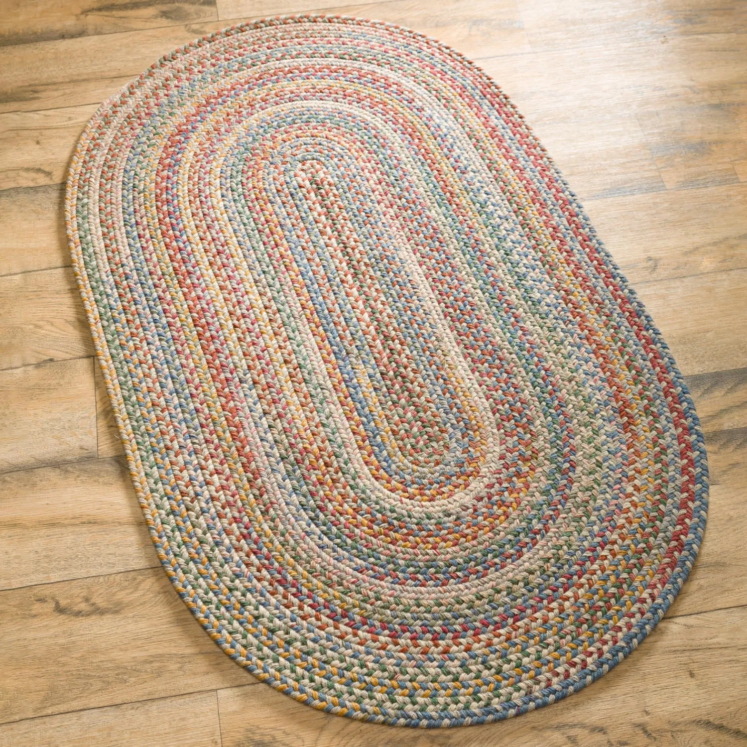 Plow & Hearth Braided Rugs|Area Rugs>Blue Ridge Wool Oval Braided Rug, 3' x 5'