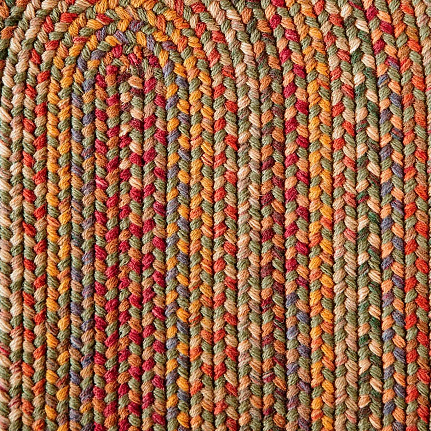 Plow & Hearth Area Rugs|Braided Rugs>Blue Ridge Wool Oval Braided Rug, 8' Round