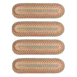 Plow & Hearth Stair Treads|Braided Rugs>Blue Ridge Wool Oval Braided Stair Treads, Set of 4
