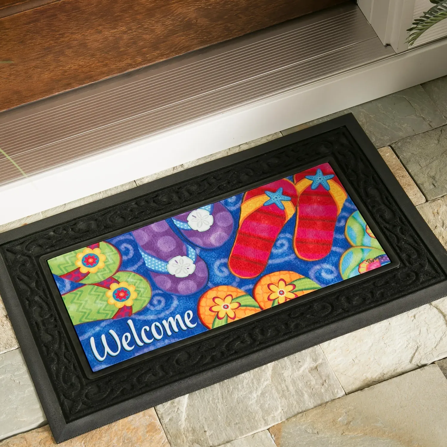 Plow & Hearth Interchangeable Mats>Bold and Bright Four Season Sassafras Mat Set