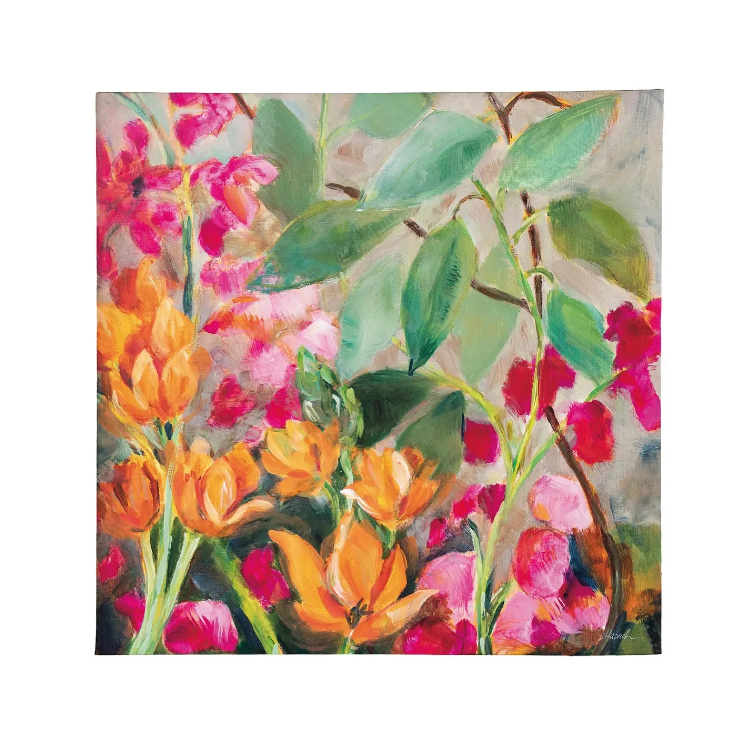 Plow & Hearth Wall Art>Bouquet for My Rebel Heart" Outdoor Canvas Wall Décor, 24" H x 24" L