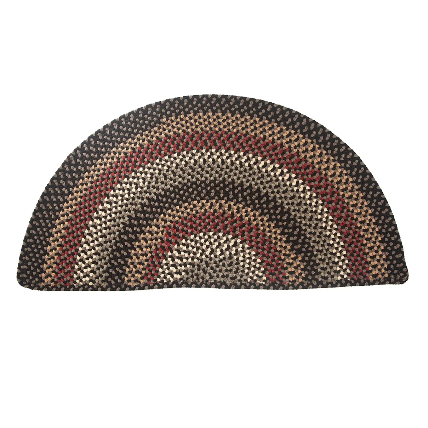 Plow & Hearth Area Rugs>Braided Polypro Roanoke Half Round Rug , 2' x 4'