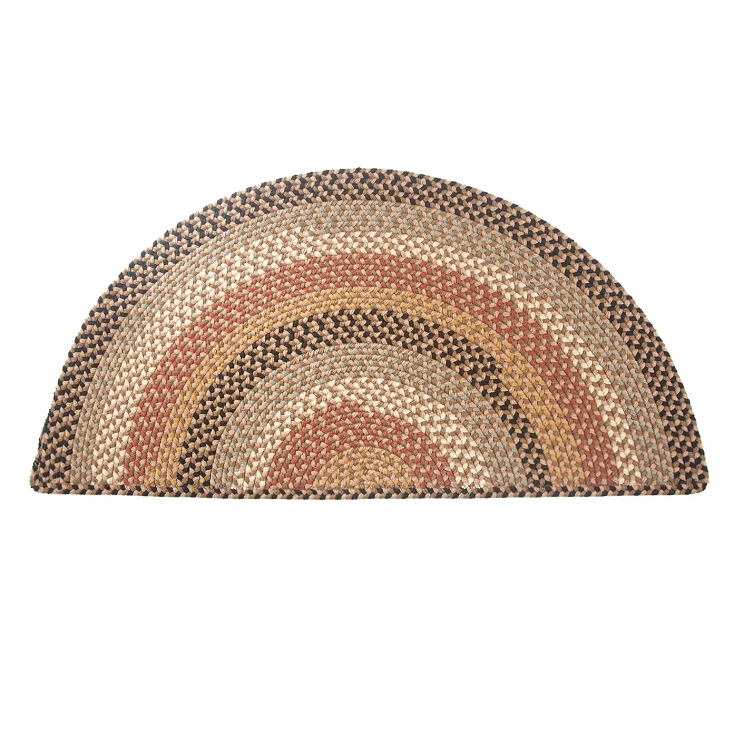 Plow & Hearth Area Rugs>Braided Polypro Roanoke Half Round Rug , 2' x 4'