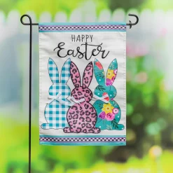 Plow & Hearth Garden Flags>Bright Bunnies Applique Garden Flag
