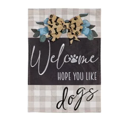 Plow & Hearth Garden Flags>Buffalo Check Dog Burlap Garden Flag