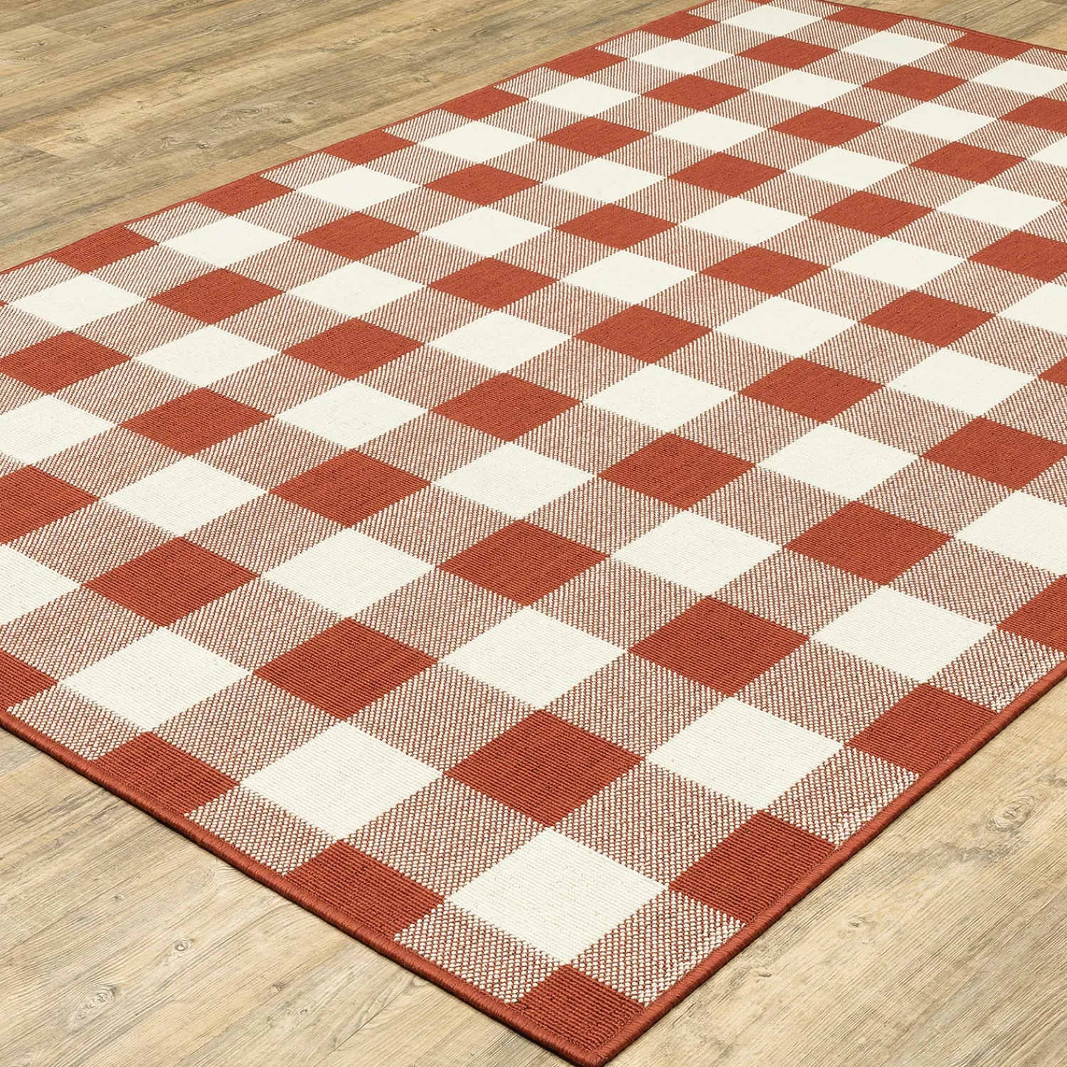 Plow & Hearth Area Rugs>Buffalo Plaid Indoor and Outdoor Polypropylene Rug, 3'7" x 5'6"