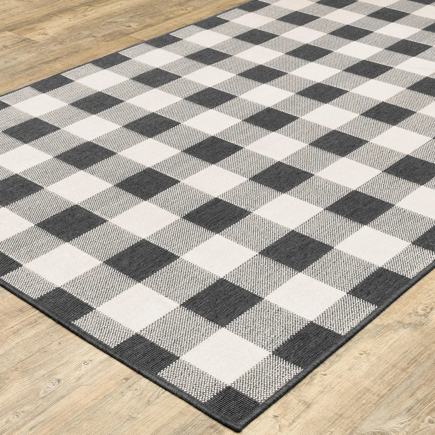 Plow & Hearth Area Rugs>Buffalo Plaid Indoor and Outdoor Polypropylene Rug, 3'7" x 5'6"