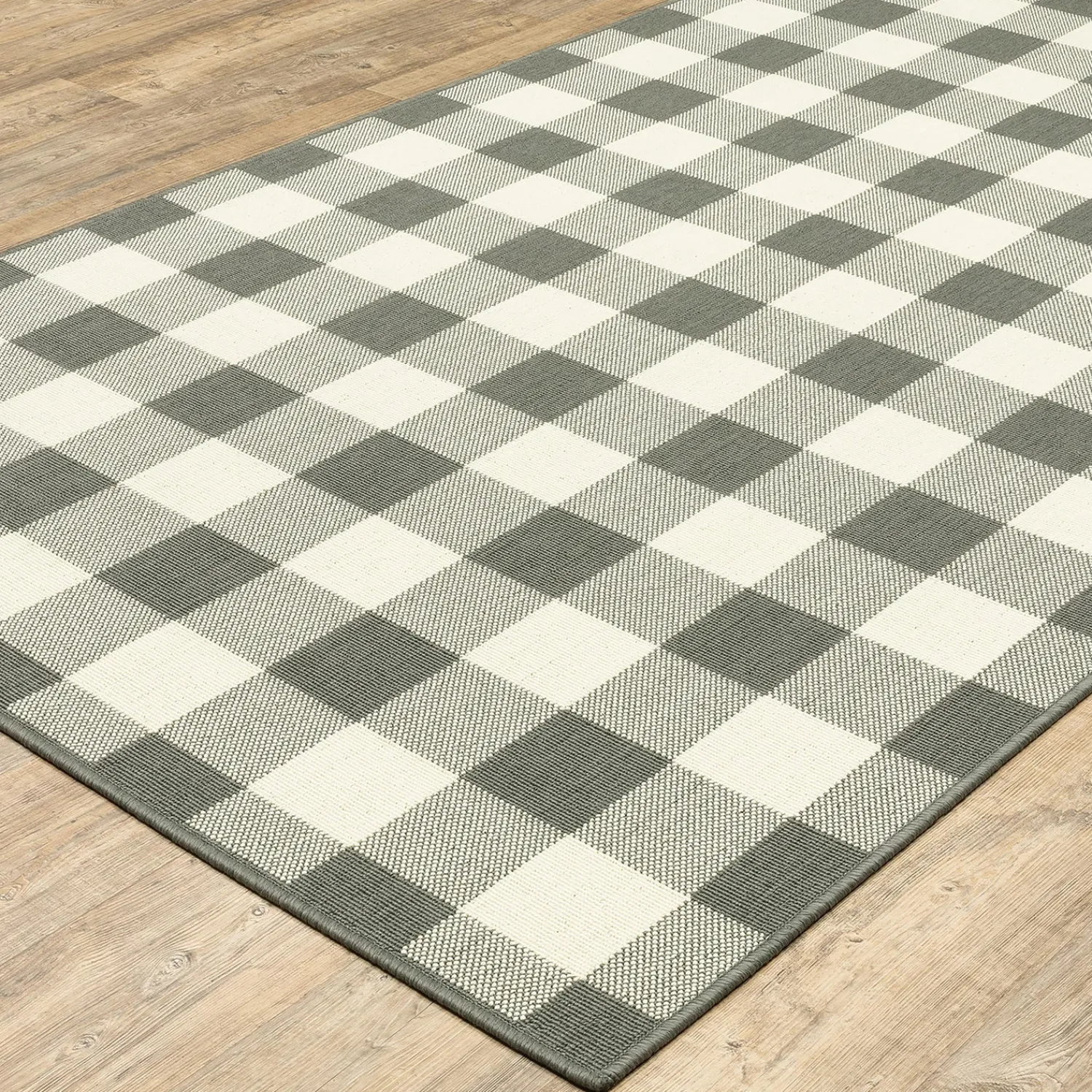 Plow & Hearth Area Rugs>Buffalo Plaid Indoor and Outdoor Polypropylene Rug, 3'7" x 5'6"