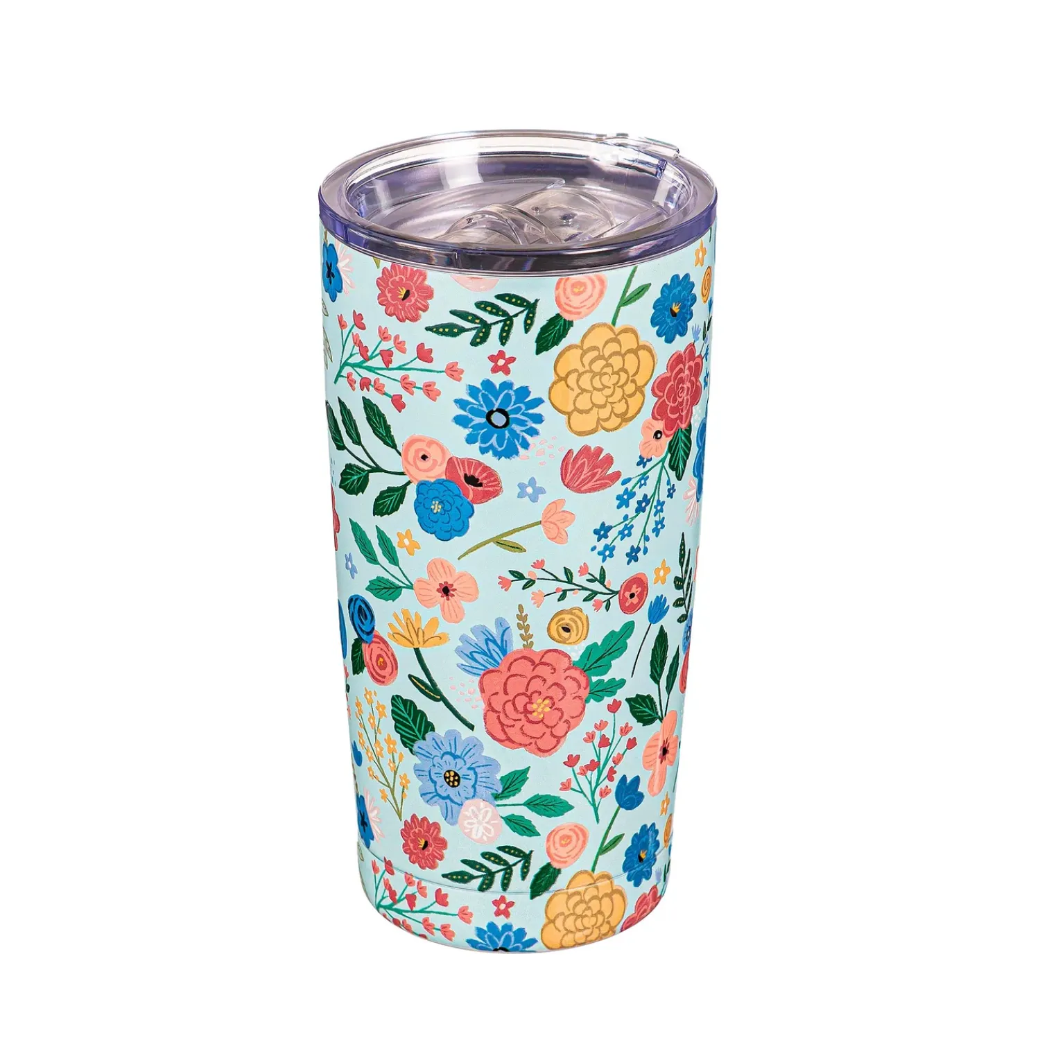 Plow & Hearth Travel Cups>Bursting Blossoms Floral Double Wall Stainless Steel Tumbler, 20oz, Gift Box