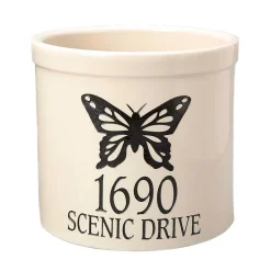 Plow & Hearth Address Signs & Wall Plaques|Planters & Vases>Butterfly Address Crock