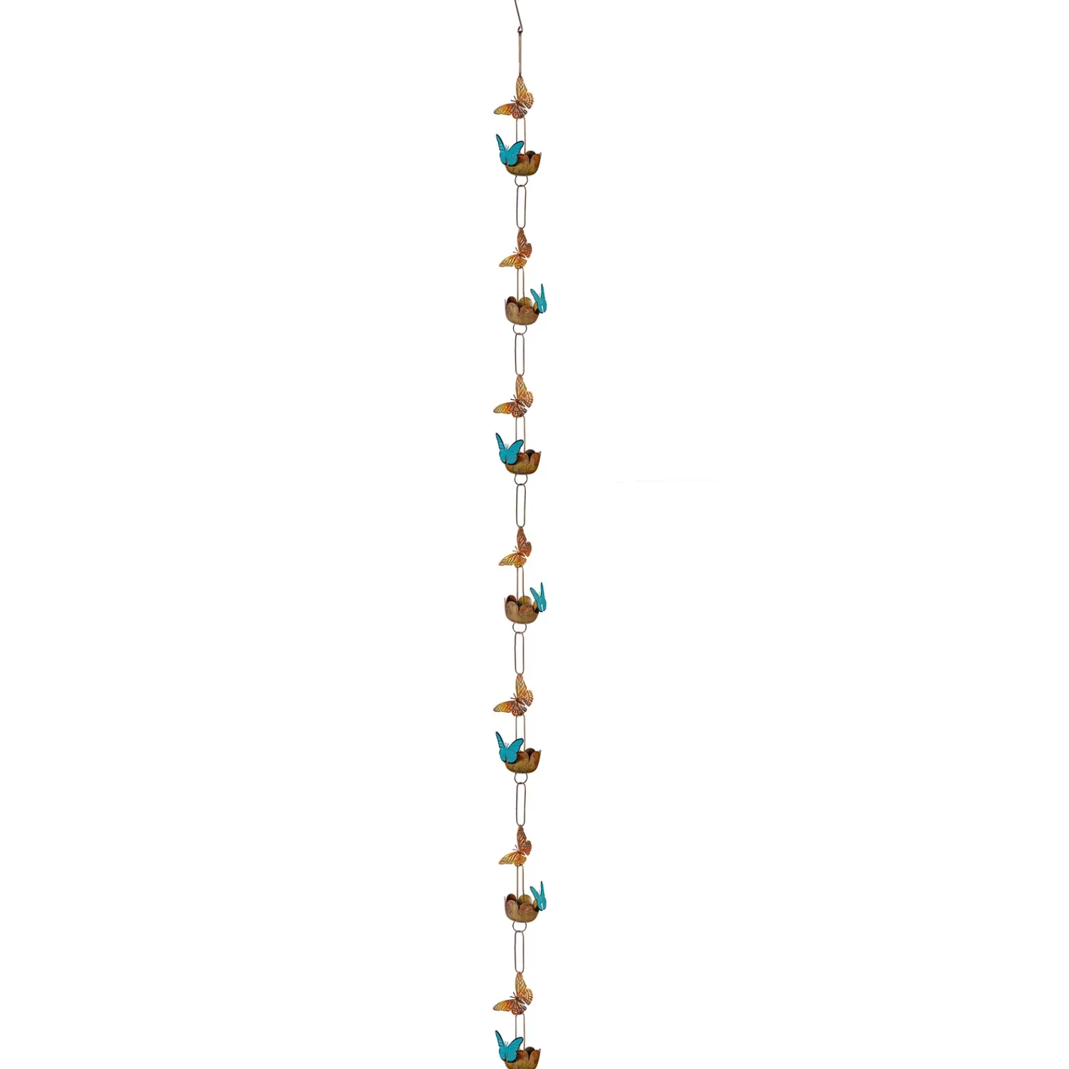 Plow & Hearth Wind Chimes & Mobiles>Butterfly Flower Rain Chain, 72" H