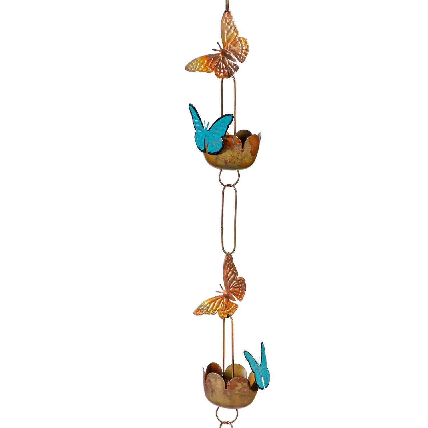 Plow & Hearth Wind Chimes & Mobiles>Butterfly Flower Rain Chain, 72" H