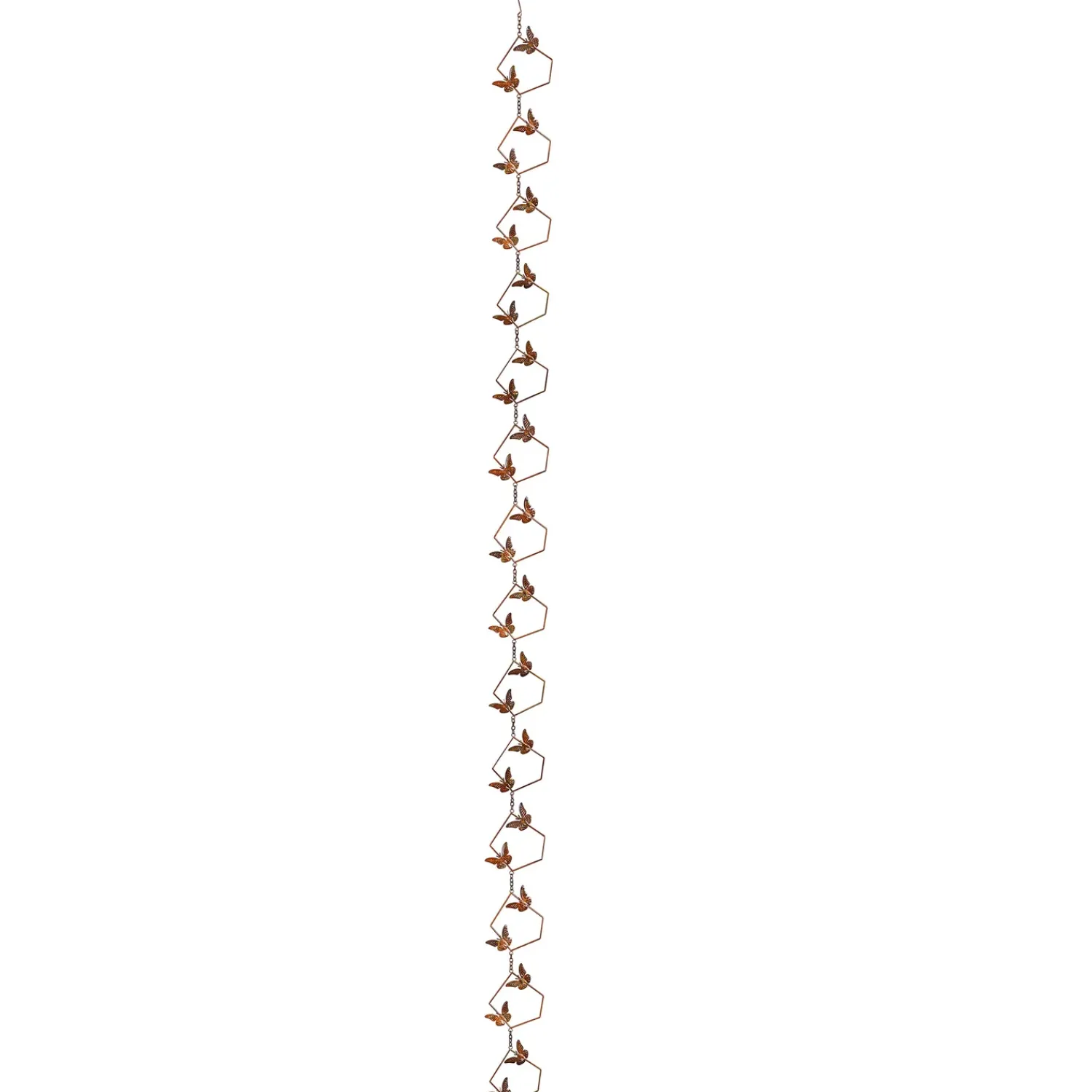 Plow & Hearth Wind Chimes & Mobiles>Butterfly Pentagon Rain Chain, 96" H