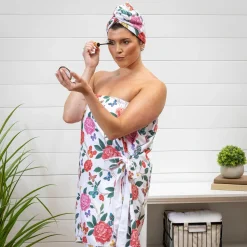 Plow & Hearth Bath Accessories>Butterfly Toile Quick Dry Body Wrap