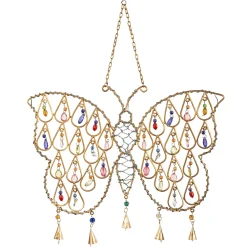 Plow & Hearth Wind Chimes & Mobiles>Butterfly Wind Chime with Glass Beads