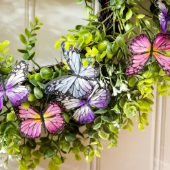 Plow & Hearth Wreaths|Faux Flowers & Plants>Butterfly Wreath, 20"