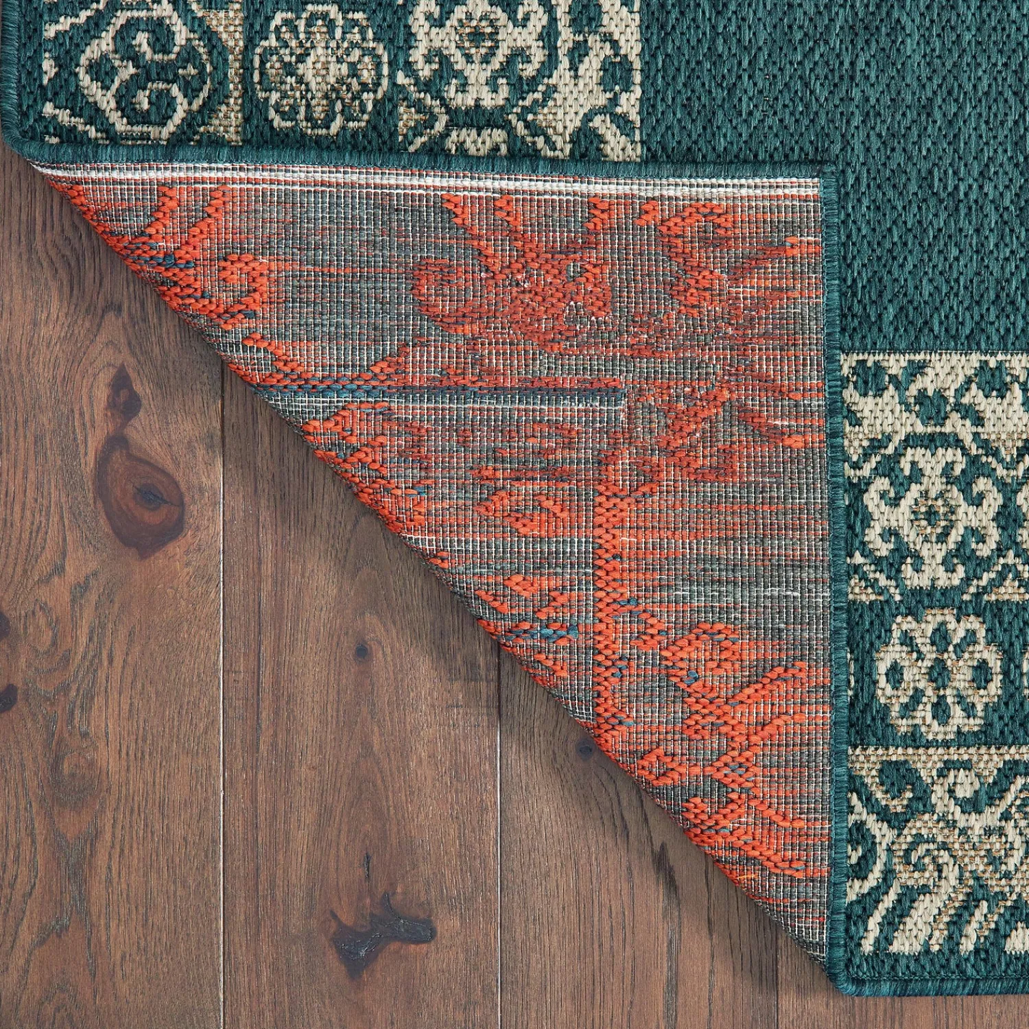 Plow & Hearth Area Rugs>Cambridge Lace Indoor/Outdoor Border Rug, 3'3" x 5' Blue