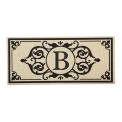 Plow & Hearth Interchangeable Mats>Cambridge Letter B Monogram Burlap Sassafras Switch Mat