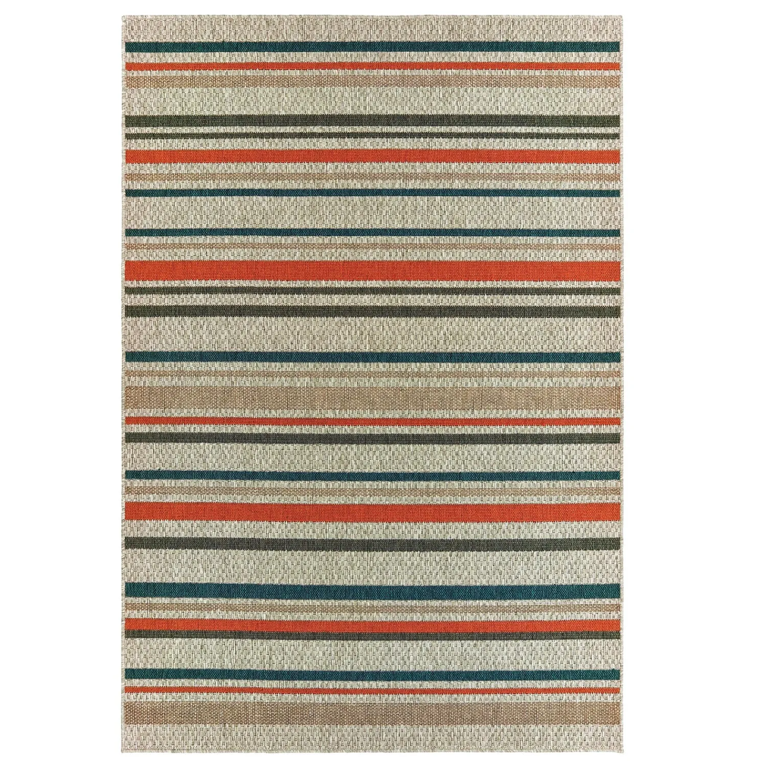 Plow & Hearth Area Rugs>Cambridge Stripe Indoor/Outdoor Rug, 6'7" x 9'2" NeutralGray