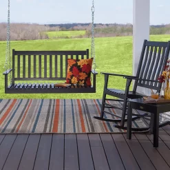 Plow & Hearth Area Rugs>Cambridge Stripe Indoor/Outdoor Rug, 6'7" x 9'2" NeutralGray