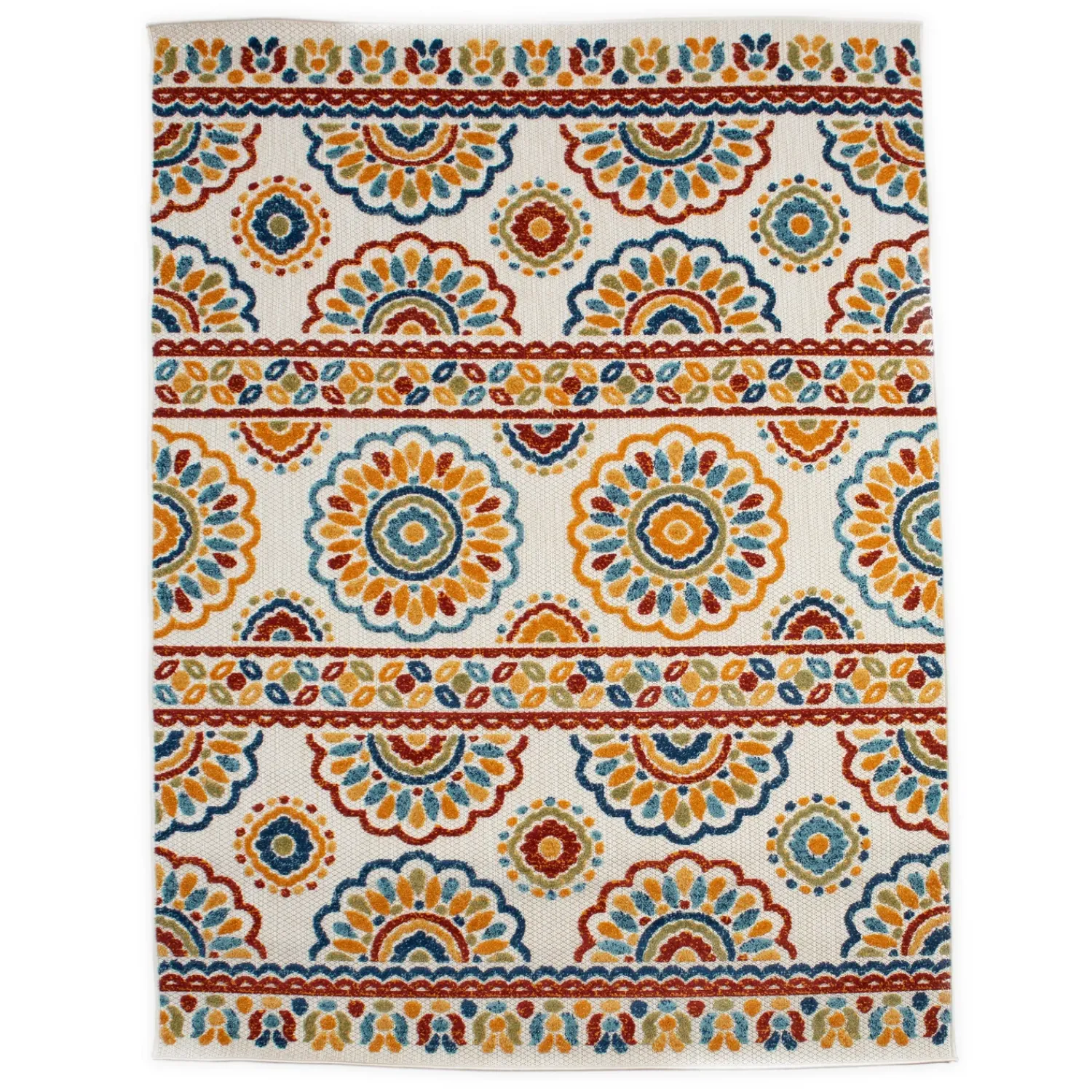 Plow & Hearth Area Rugs>Cancun Polypropylene Rug, 5'3" x 7'3" Rust