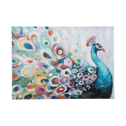 Plow & Hearth Wall Art>Canvas Wall Décor, Peacock, 28" L x 20" H