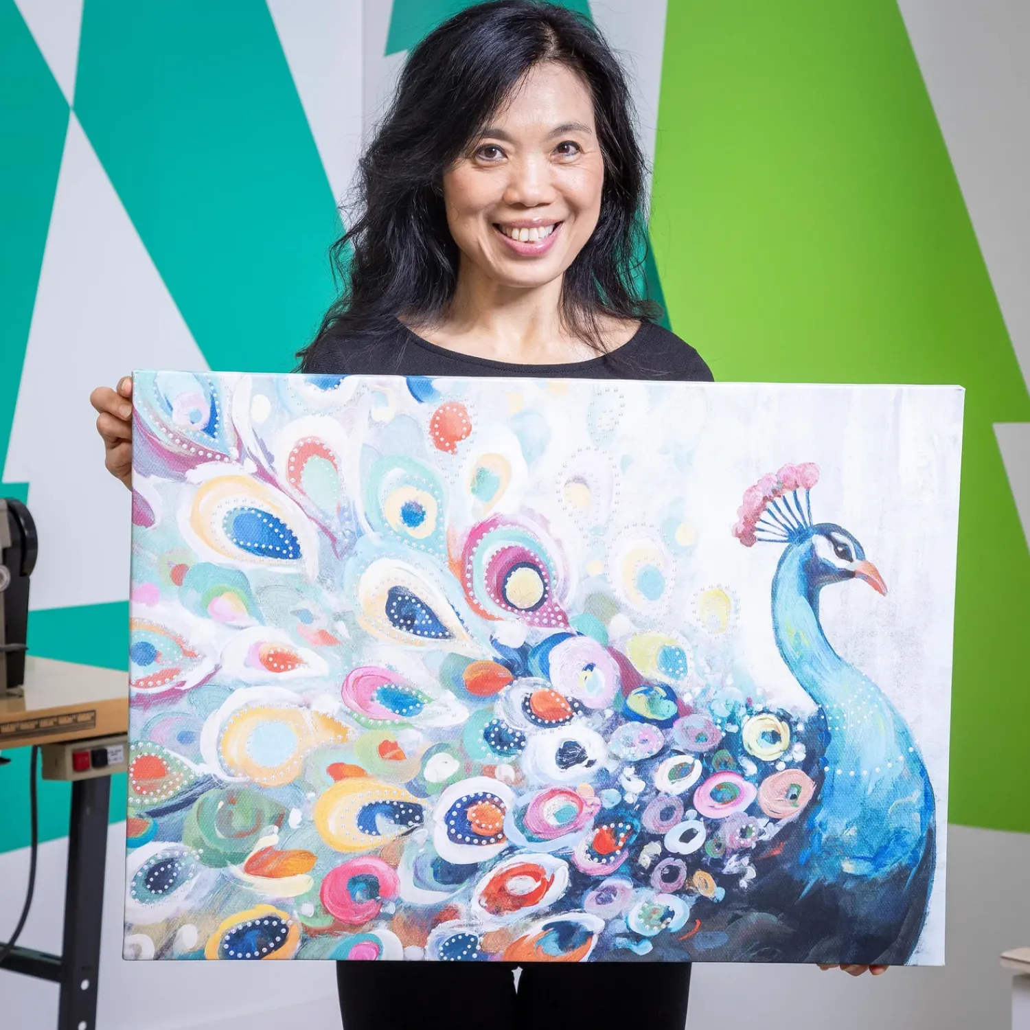 Plow & Hearth Wall Art>Canvas Wall Décor, Peacock, 28" L x 20" H