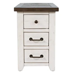 Plow & Hearth Accent Tables>Cape Charles Reclaimed Wood Power Station Side Table with USB Ports White
