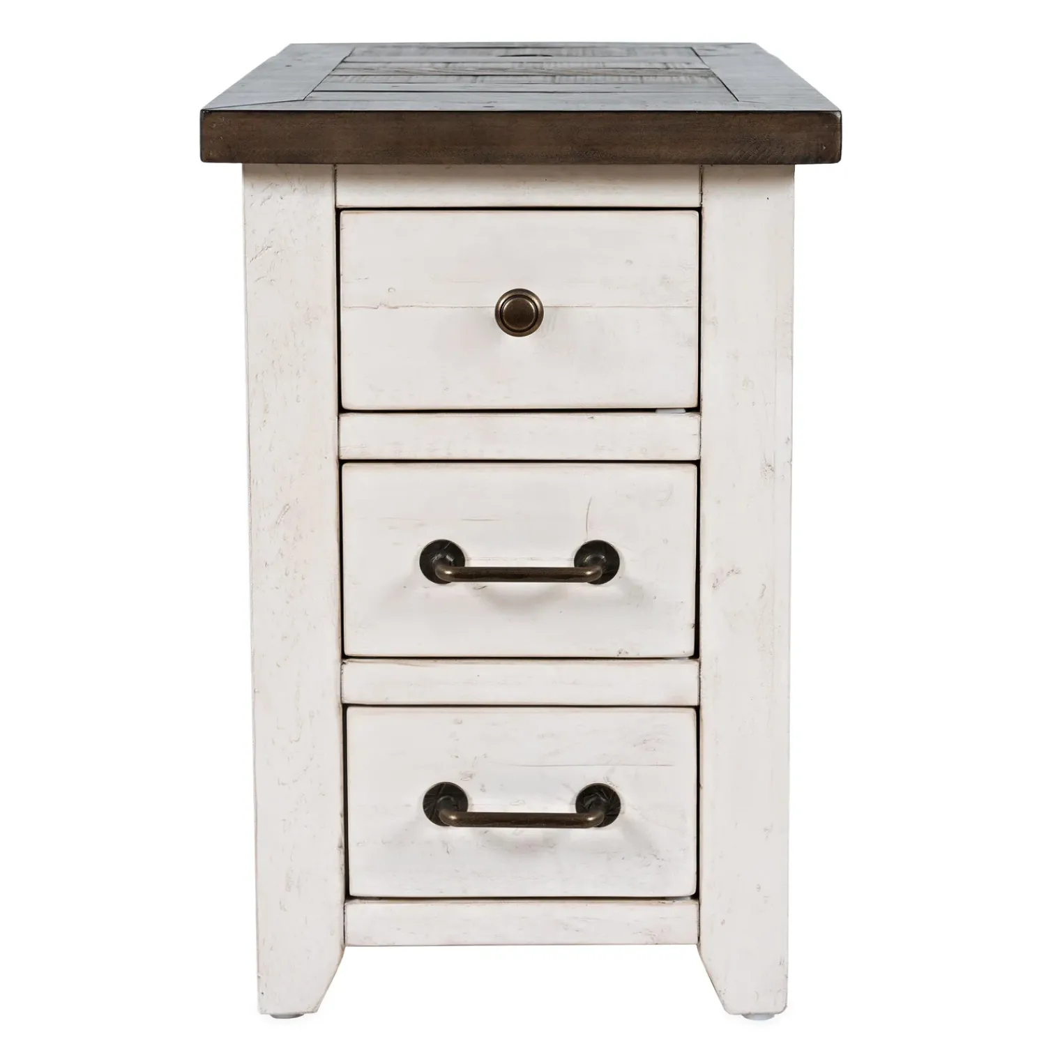 Plow & Hearth Accent Tables>Cape Charles Reclaimed Wood Power Station Side Table with USB Ports White