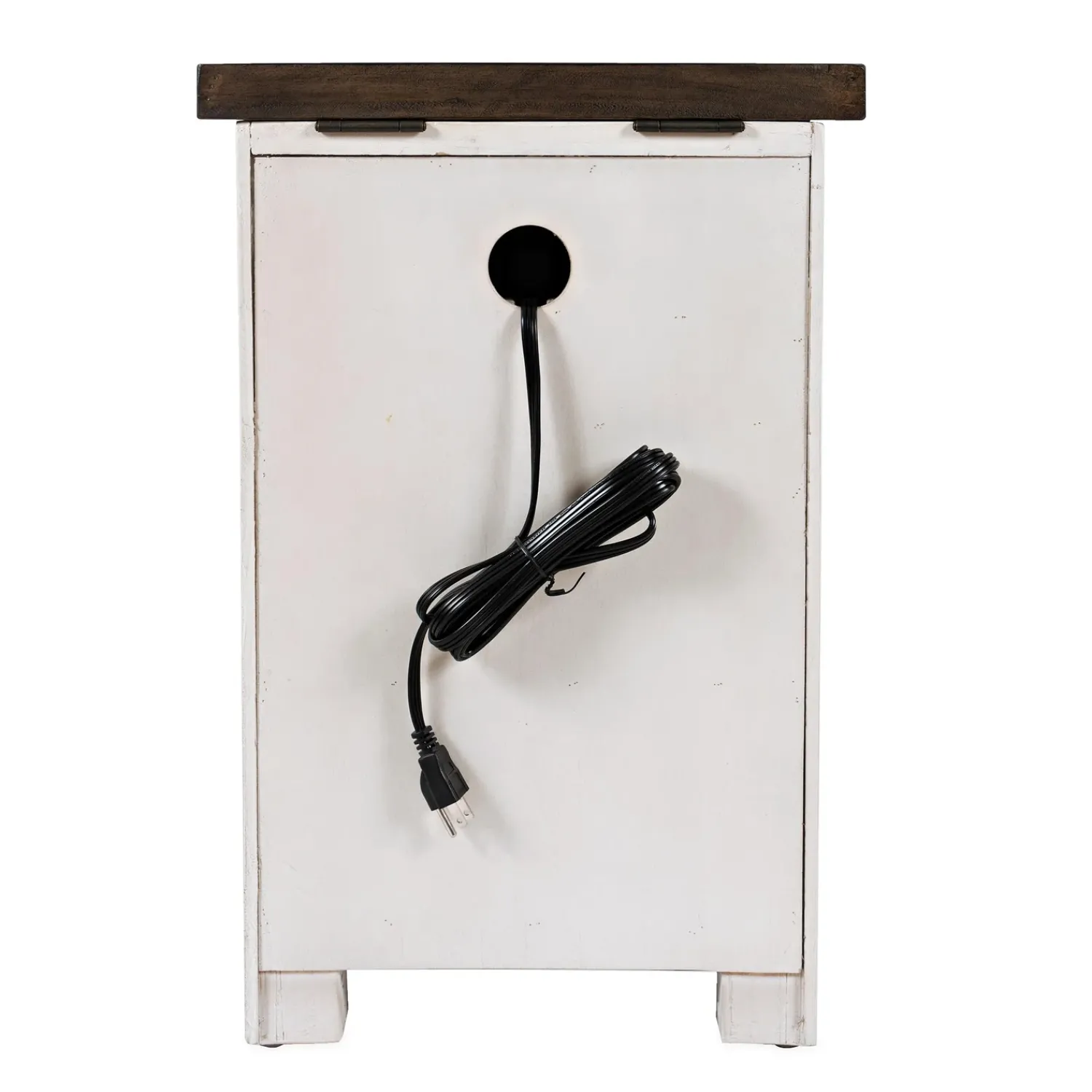 Plow & Hearth Accent Tables>Cape Charles Reclaimed Wood Power Station Side Table with USB Ports White