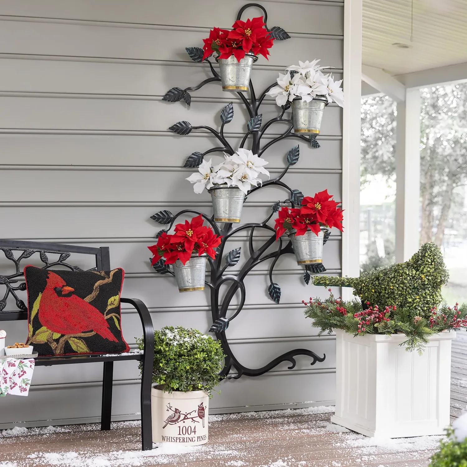Plow & Hearth Planters & Plant Stands>Cardinal Address Stoneware Crock Red