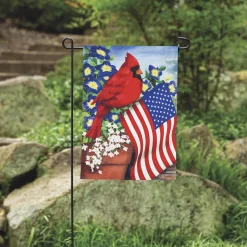 Plow & Hearth Garden Flags>Cardinal Glory Suede Garden Flag
