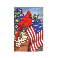 Plow & Hearth Garden Flags>Cardinal Glory Suede Garden Flag