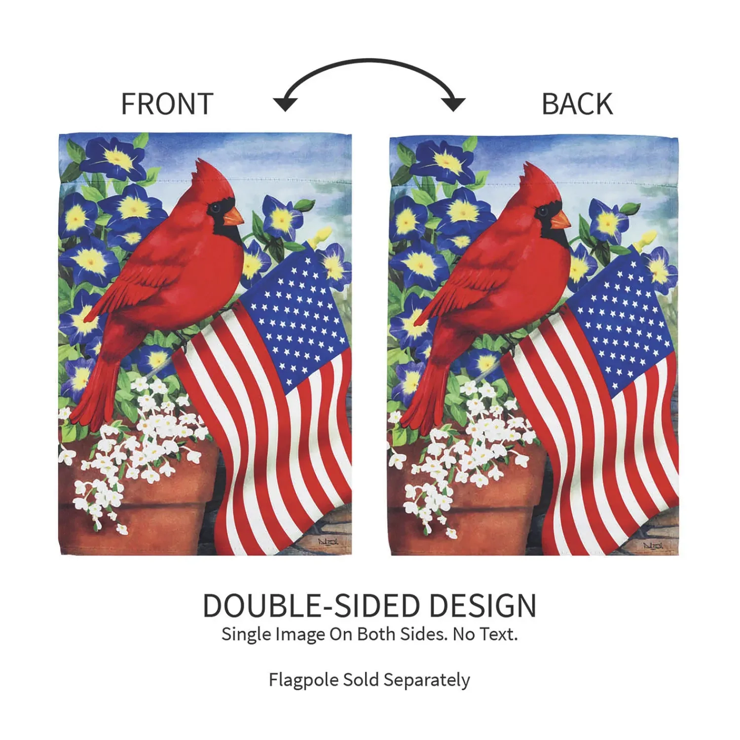 Plow & Hearth Garden Flags>Cardinal Glory Suede Garden Flag