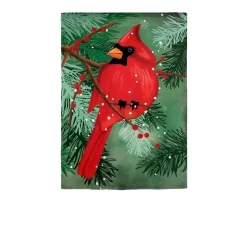 Plow & Hearth Garden Flags>Cardinal in Pines Applique Garden Flag