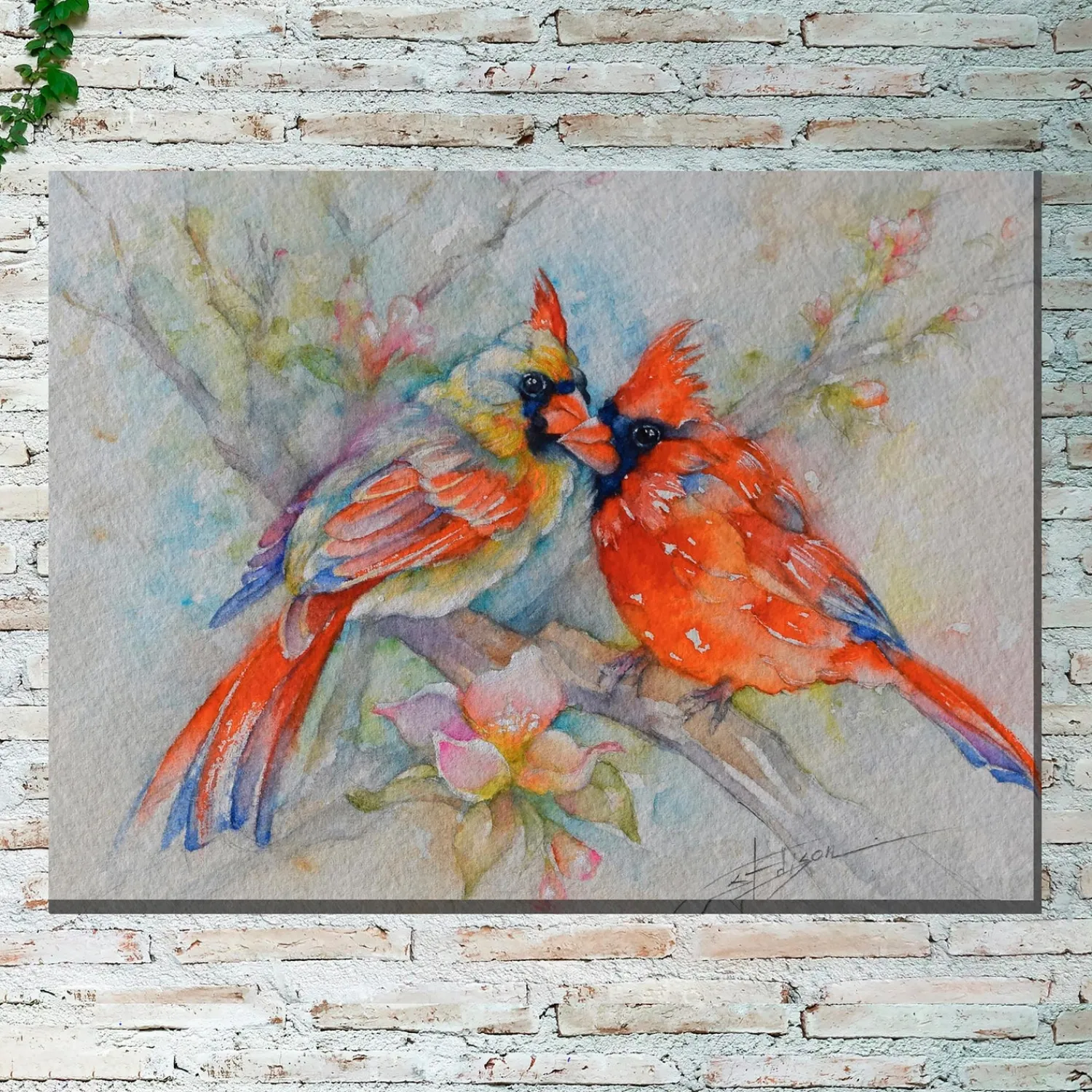 Plow & Hearth Outdoor Wall Art|Wall Art>Cardinal Indoor/Outdoor Canvas Wall Art