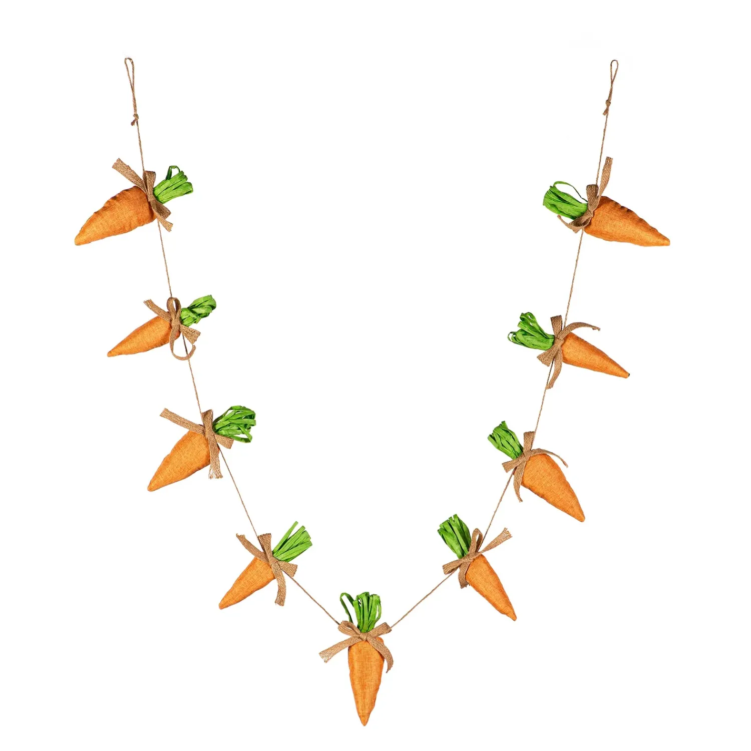 Plow & Hearth Decorative Accents>Carrot Fabric Garland Hanging Decor, 71"