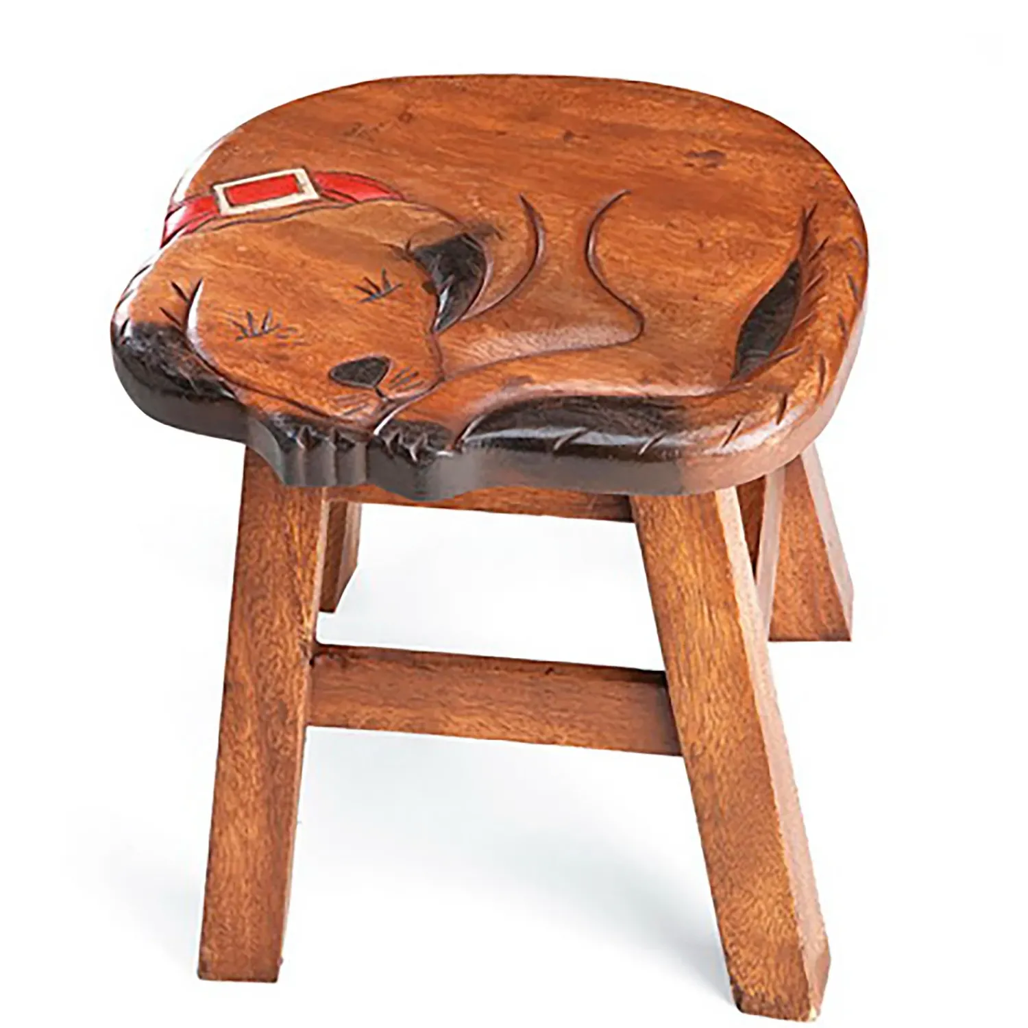 Plow & Hearth Chairs & Rockers|Rockers & Gliders>Carved Acacia Pet Footstool