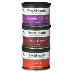 Plow & Hearth Gourmet Snacks & Nuts>Cashew Tower Gift Set: Salted, Honey Toasted And Chocolate Covered Cashews