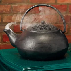 Plow & Hearth Woodstove Steamers>Cast Iron Wood Stove Kettle Steamer with Lattice Design Black