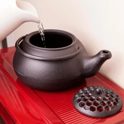Plow & Hearth Woodstove Steamers>Cast Iron Wood Stove Kettle Steamer with Lattice Design Black
