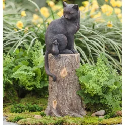 Plow & Hearth Garden Statues>Cat and Mouse on Stump Lawn Ornament