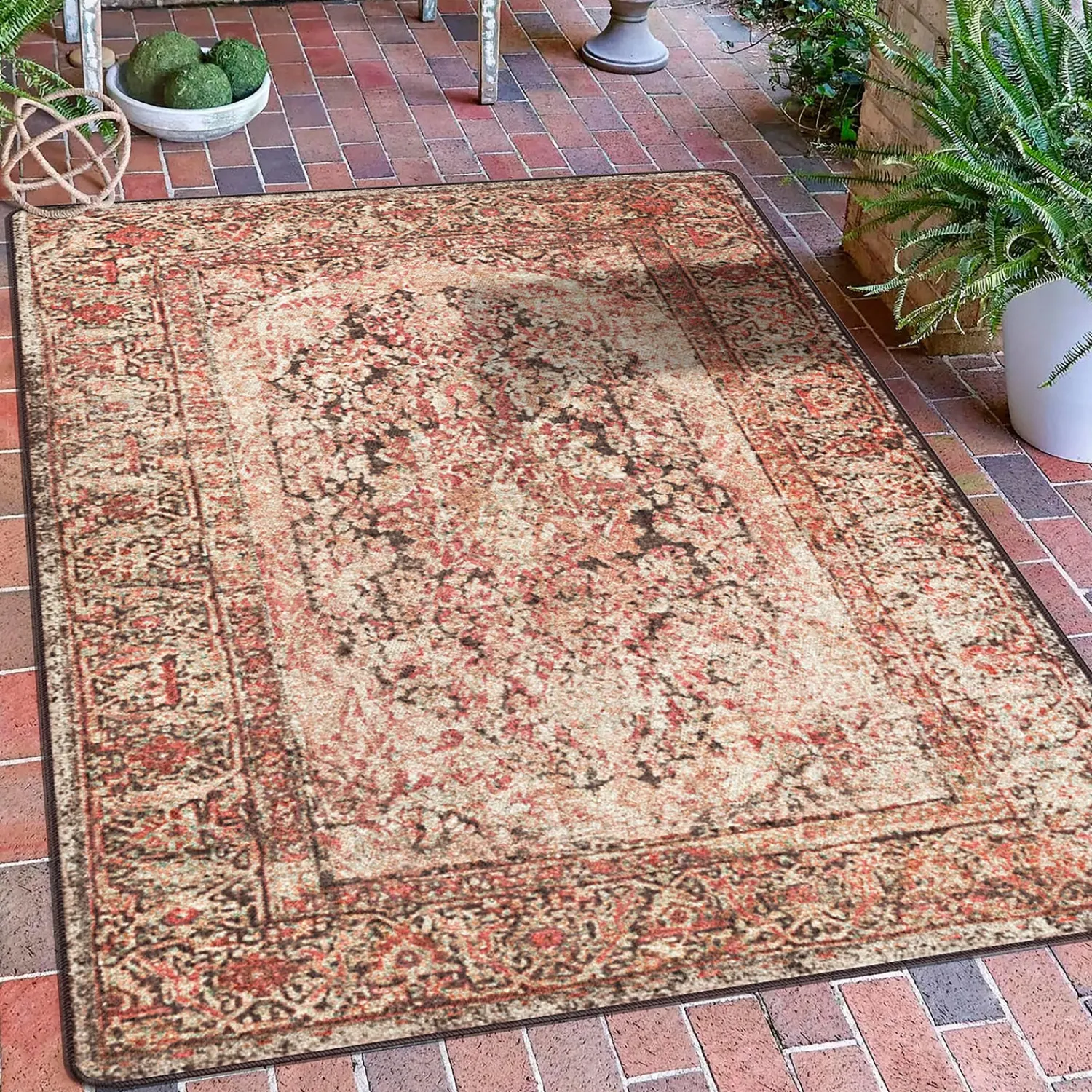 Plow & Hearth Area Rugs>Cayce EnduraStran® Rug, 5'4" x 7'8" Blush
