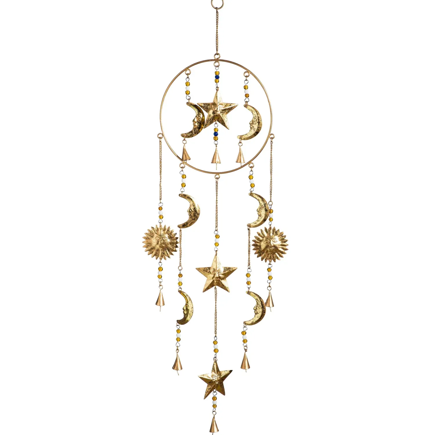 Plow & Hearth Wind Chimes & Mobiles>Celestial Wind Chime with Glass Beads