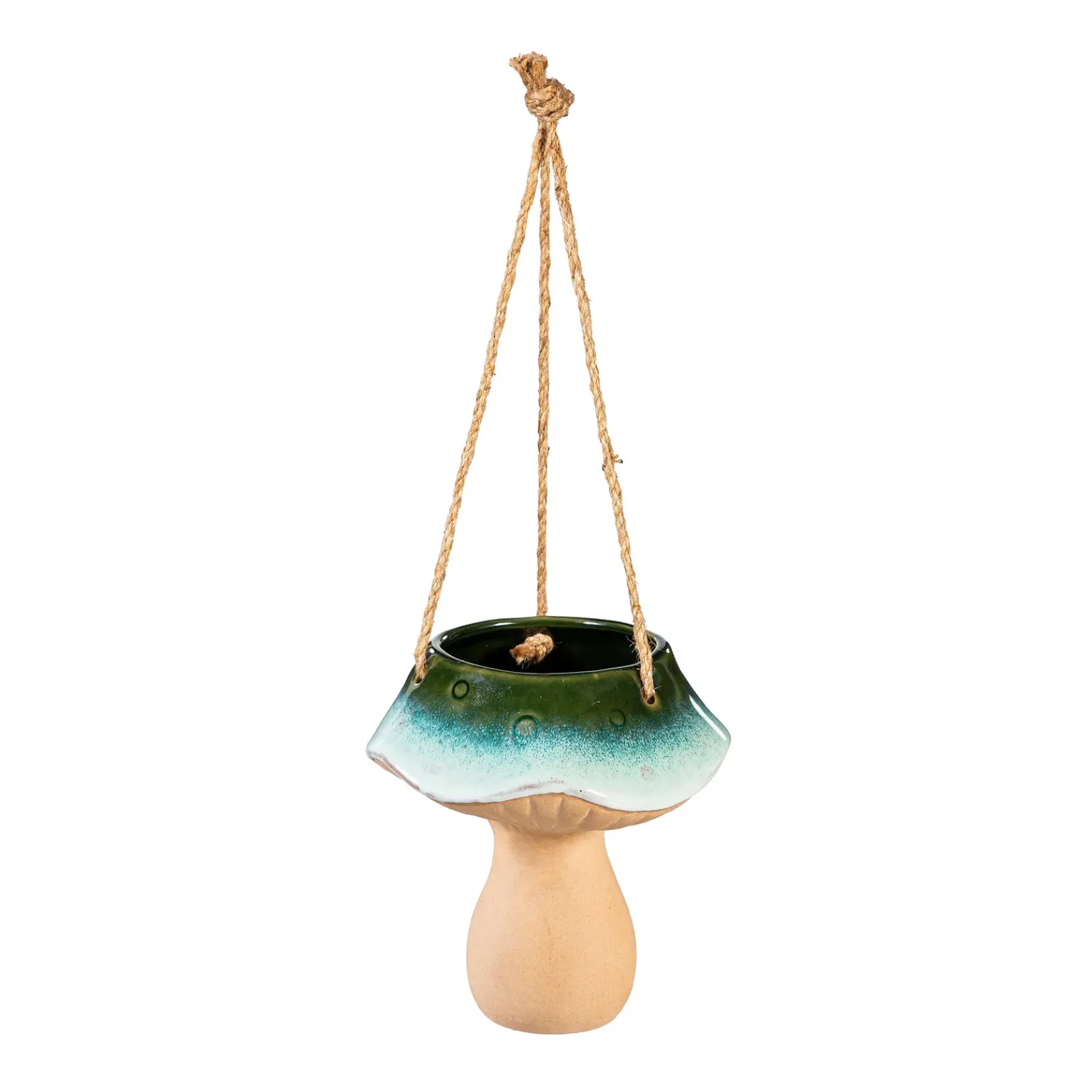 Plow & Hearth Planters & Plant Stands>Ceramic Blue Mushroom Hanging Planter