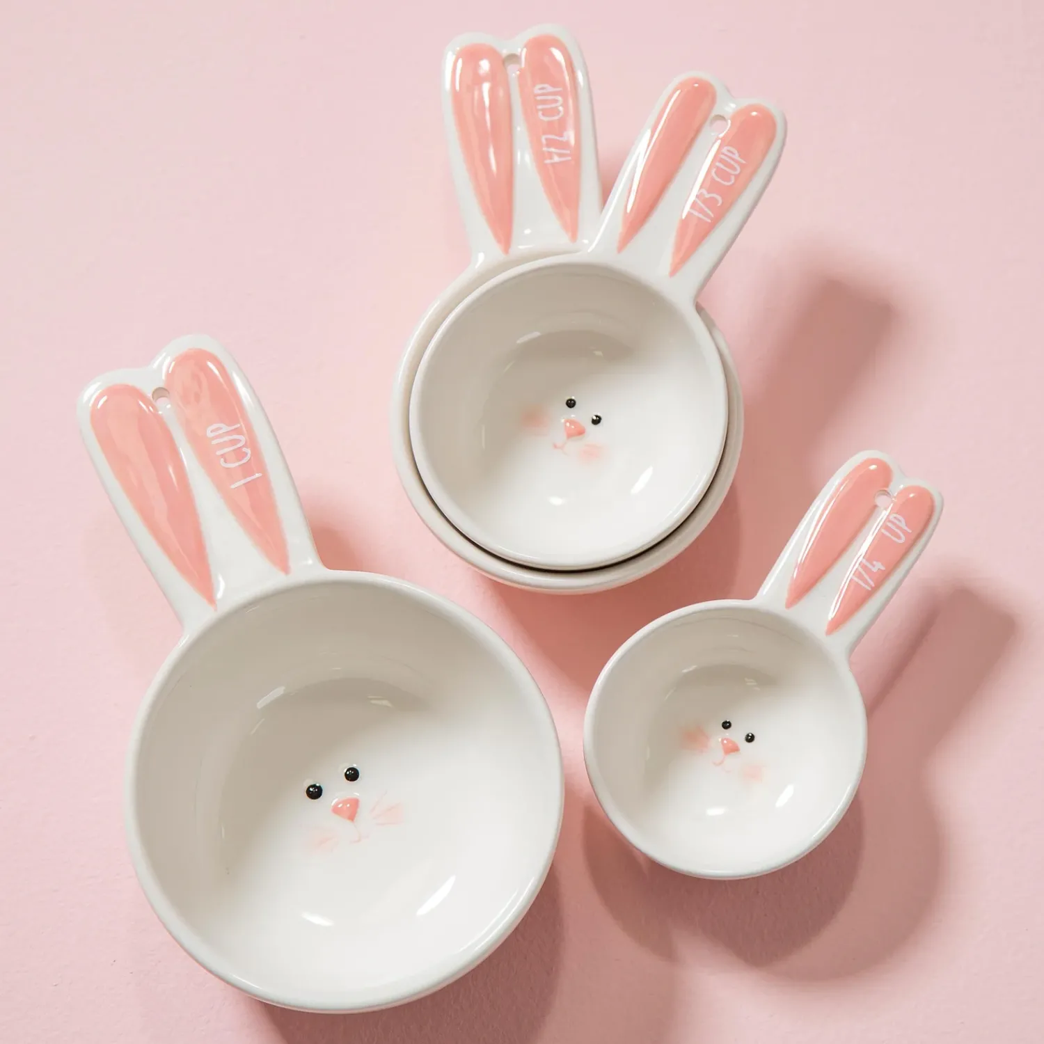Plow & Hearth Bakeware>Ceramic Bunny Measuring Cups, Set of 4