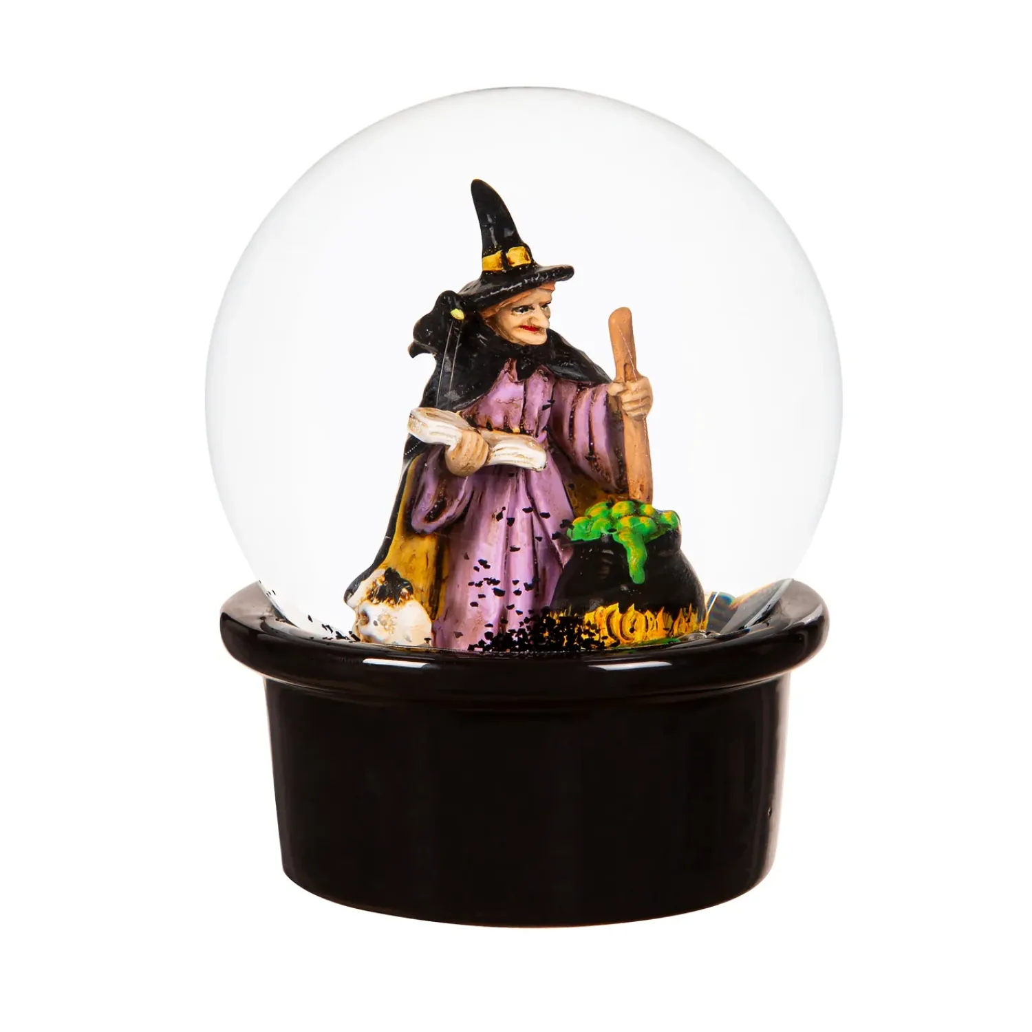 Plow & Hearth Coffee & Tea Cups>Ceramic Cup with Water Globe Topper w/ Gift Box, Witches Brew Multi