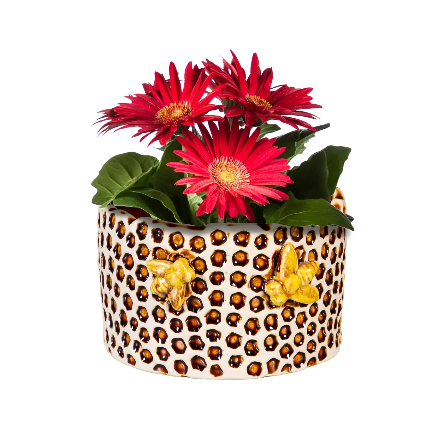 Plow & Hearth Planters & Plant Stands>Ceramic Honeycomb Crackled Planter