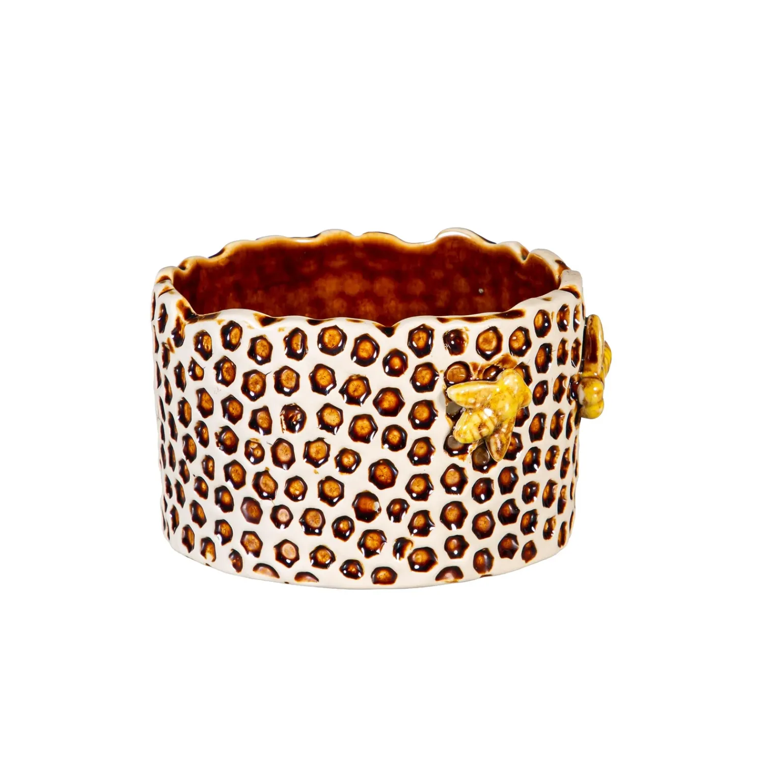 Plow & Hearth Planters & Plant Stands>Ceramic Honeycomb Crackled Planter