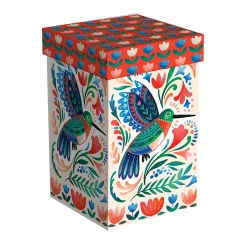Plow & Hearth Travel Cups>Ceramic Perfect Travel Cup, 17 oz., w/ box, Floral Hummingbird
